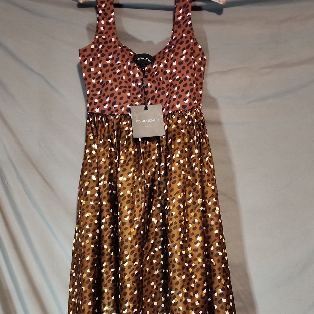Cynthia Rowley NWT Brown and Black Polka Dot Dress